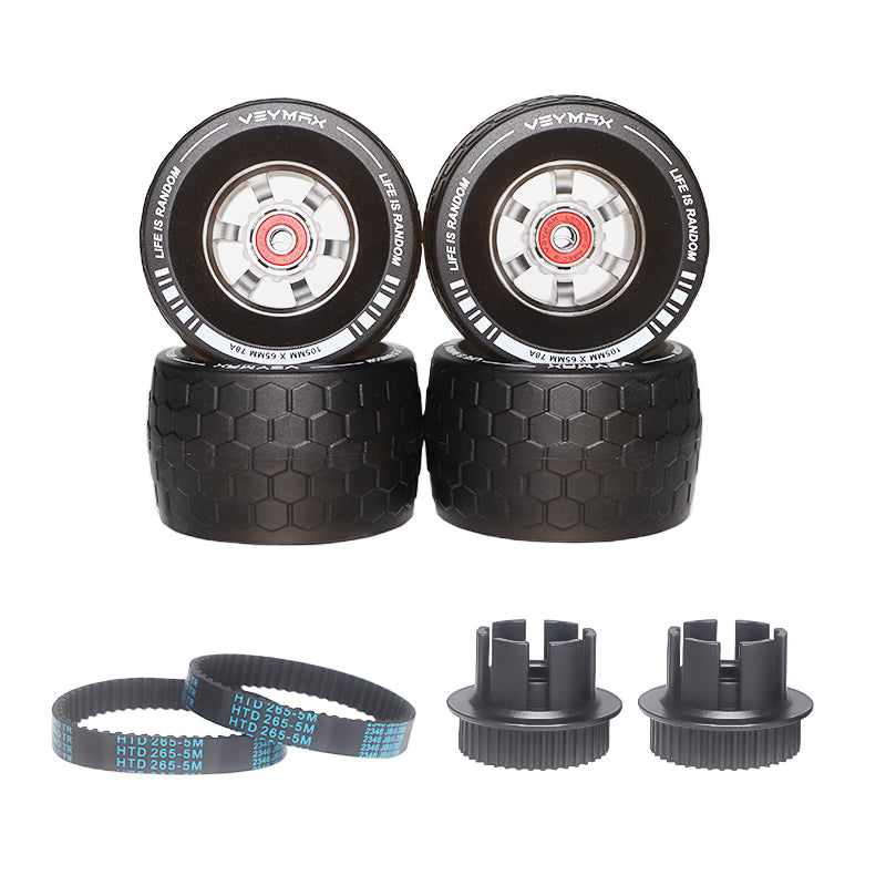 Veymax® Black Jelly 105mm Wheels Belt Drive Set