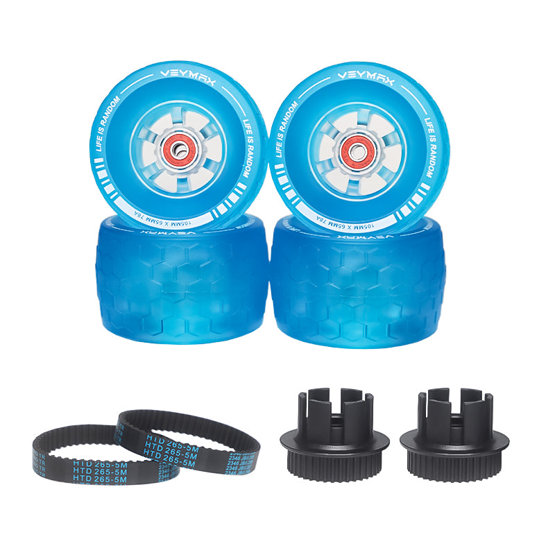 Veymax® Blue Jelly 105mm Wheels Belt Drive Set